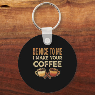 Funny Barista Cafe Lover Gift Keychain