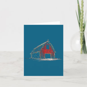 Funny Barn Christmas Graphics Lights Lover Farm Fa Card