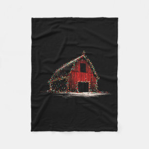 Funny Barn Christmas Graphics Lights Lover Farm Fa Fleece Blanket