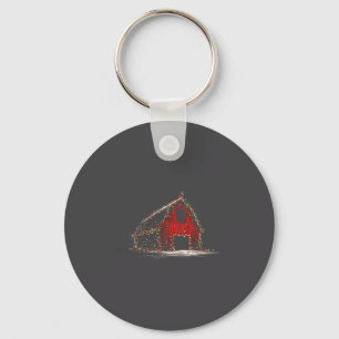 Funny Barn Christmas Graphics Lights Lover Farm Fa Keychain
