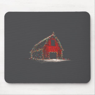 Funny Barn Christmas Graphics Lights Lover Farm Fa Mouse Pad