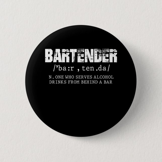 Funny Bartender Alcohol Mixer Barkeeper Jokes 2 Inch Round Button (Front)