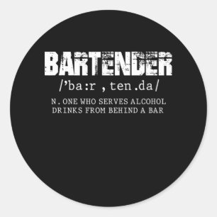 Funny Bartender Alcohol Mixer Barkeeper Jokes Classic Round Sticker