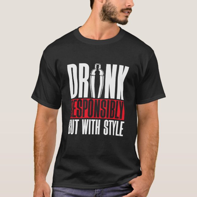 Funny Bartender Lover's Mixing Drinking Bartending T-Shirt (Front)