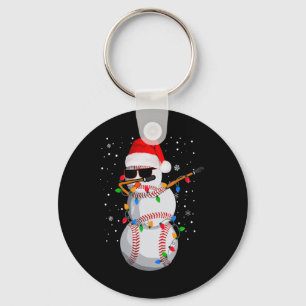 Funny Baseball Ball Santa Hat Dabbing Xmas Pyjamas Keychain