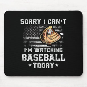 Funny Baseball Boys Sorry I Can't I'm Watching Bas Mouse Pad