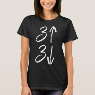 Funny Baseball Cheer Gift for Moms Cute 3 Up 3 Dow T-Shirt
