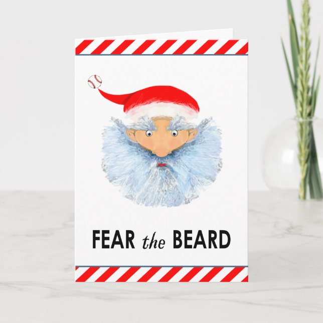 Funny Baseball Christmas Holiday Card (Front)