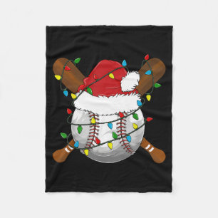 Funny Baseball Christmas Matching Family Pyjamas X Fleece Blanket