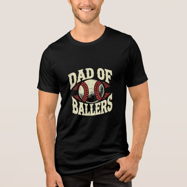 Funny Baseball Dad Graphic Tee - Dad of Ballers (Front)
