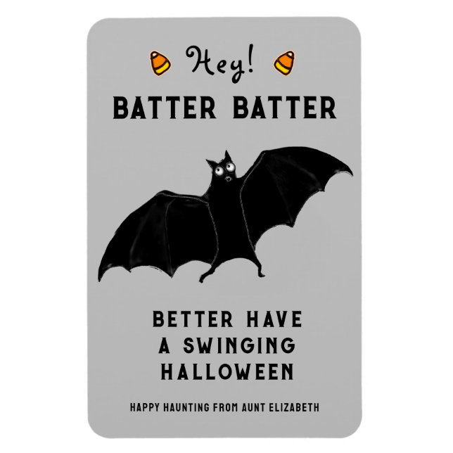 Funny Baseball Halloween Gift Magnet (Vertical)