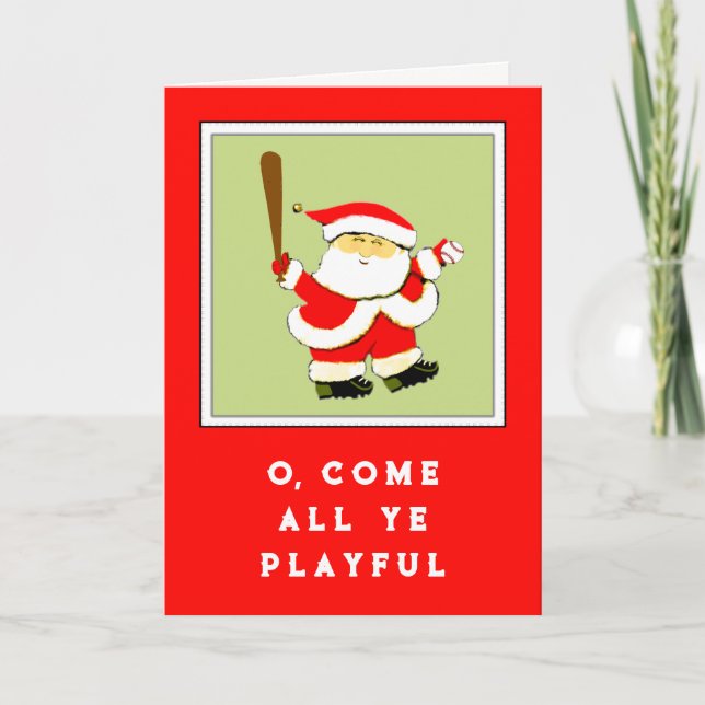 funny baseball holiday cards (Front)