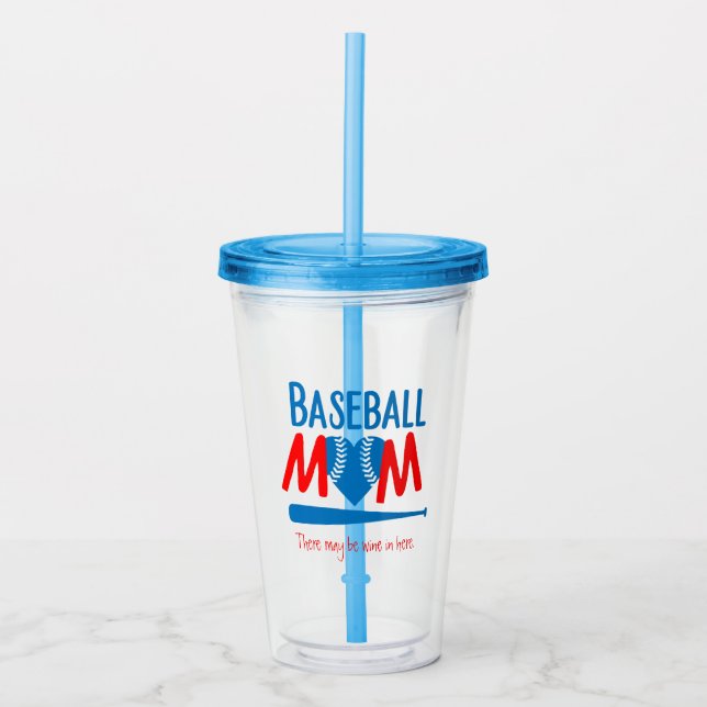 Funny Baseball Mom  Acrylic Tumbler (Front)