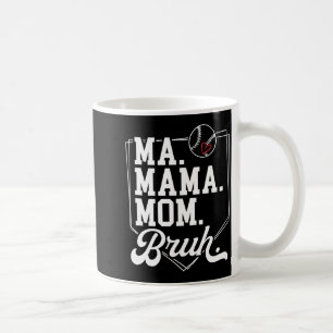 Funny Baseball Mom Bruh With Team Name And Number  Coffee Mug