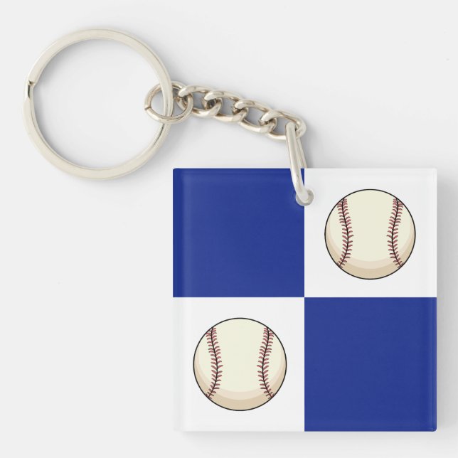 Funny Baseball Photo Template Keychain (Front)