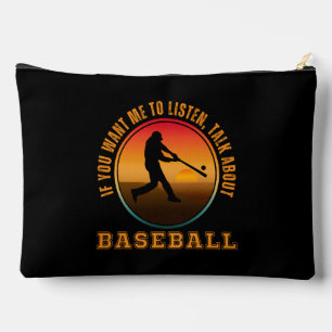Funny Baseball Saying Vintage Silhouette Player Accessory Pouch