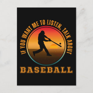 Funny Baseball Saying Vintage Silhouette Player Postcard