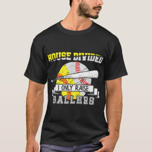 Funny Baseball Softball Divided House Ball Mom T-Shirt