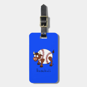 Funny Baseball sports Kids Cartoon Animal Luggage Tag
