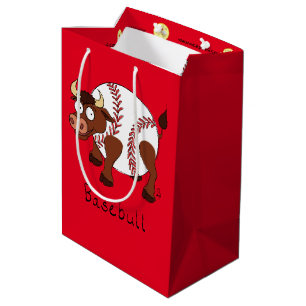Funny Baseball sports Kids Cartoon Animal Medium Gift Bag