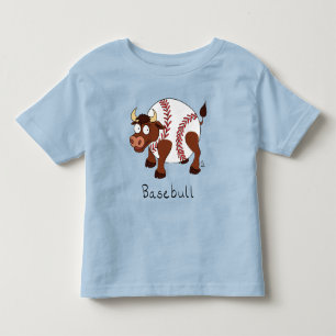Funny Baseball sports Kids Cartoon Animal Toddler T-shirt