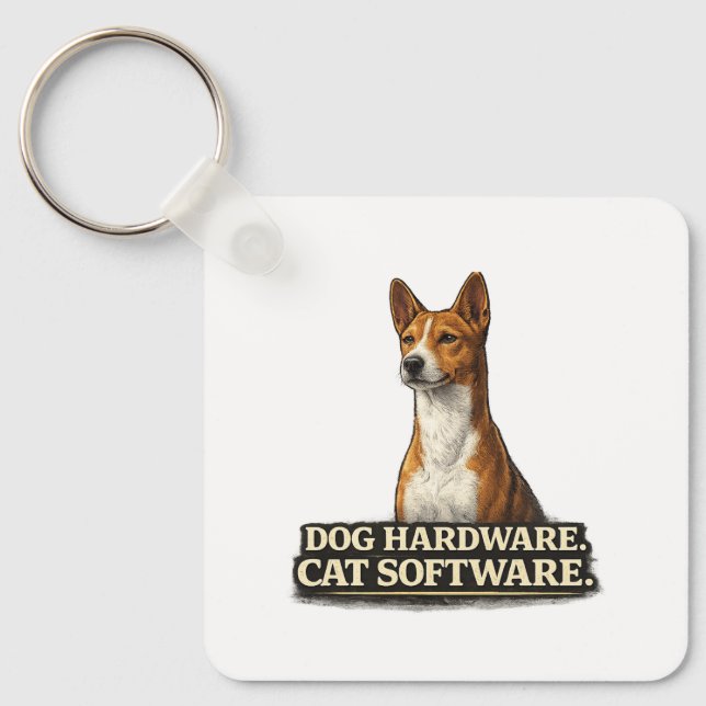 Funny Basenji Owner Gift Keychain (Front)