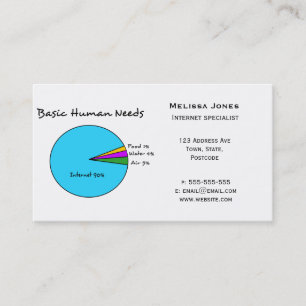 Funny Basic Human Needs for computer enthusiasts Business Card