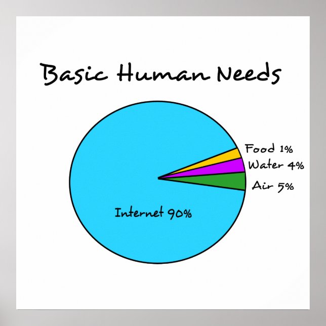 Funny Basic Human Needs for computer enthusiasts Poster (Front)