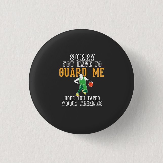 Funny Basketball 1 Inch Round Button (Front)