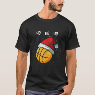Funny Basketball Christmas Santa Hat Basketball Pl T-Shirt