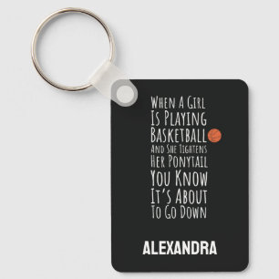 Funny Basketball For Her Teen Girls Women Player Keychain