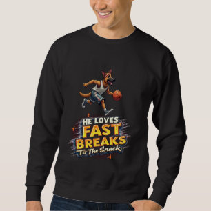 Funny Basketball Gift for German Shepherd Dog Love Sweatshirt