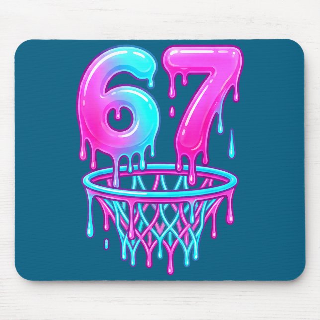 Funny Basketball Ice Cream Drip 67 Mouse Pad (Front)