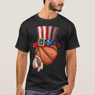 Funny Basketball Lovers Uncle Sam 4th Of July T-Shirt