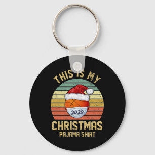Funny Basketball Merry Christmas Shirt Quarantine Keychain