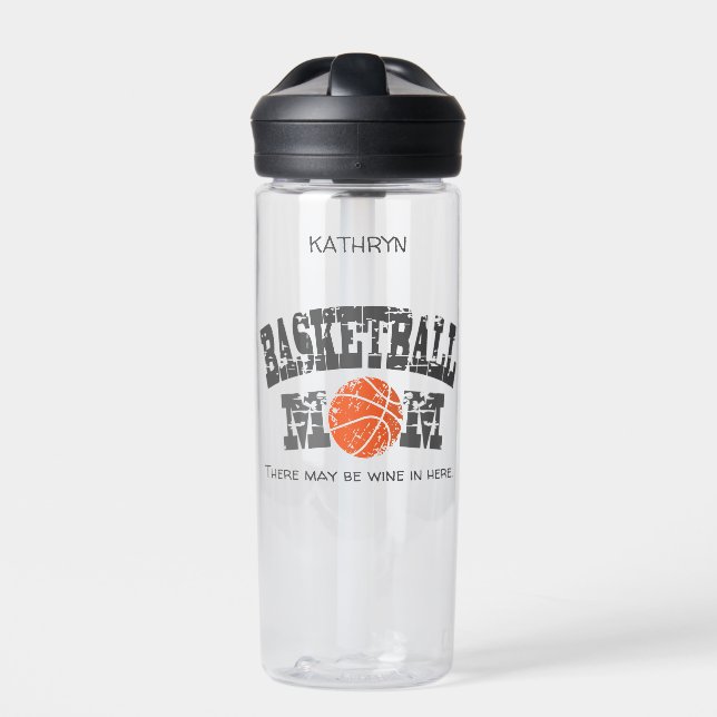 Funny Basketball Mom  Water Bottle (Front)