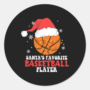 Funny Basketball Player Christmas Basketball Lover Classic Round Sticker