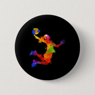 Funny Basketball Player Lover Sports Team Tie Dye 2 Inch Round Button