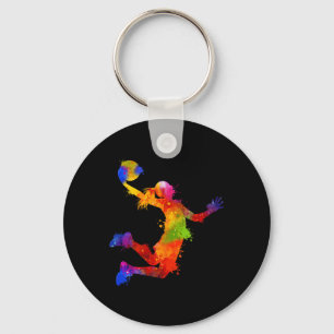 Funny Basketball Player Lover Sports Team Tie Dye  Keychain
