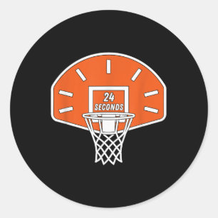 Funny Basketball Shot Clock 24 Seconds Basketball  Classic Round Sticker