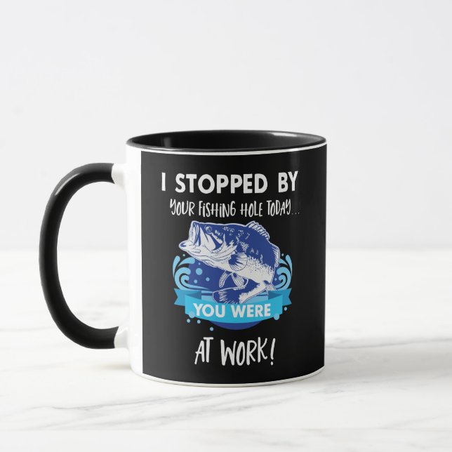 Funny Bass Fish Fishing Sport Quote Outdoors Hobby Mug (Left)