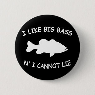 Funny Bass Fishing 2 Inch Round Button