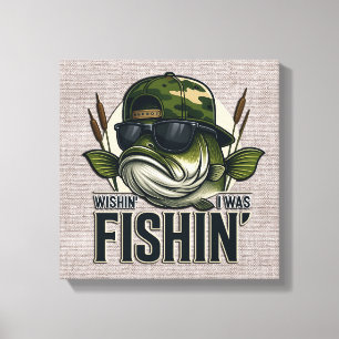Funny Bass Fishing  Canvas Print