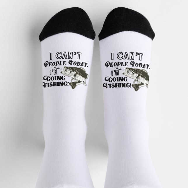 Funny Bass Fishing Quote Largemouth Cool Fisherman Socks (Top)