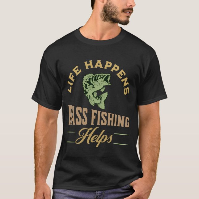 Funny Bass Fishing T Shirt (Front)