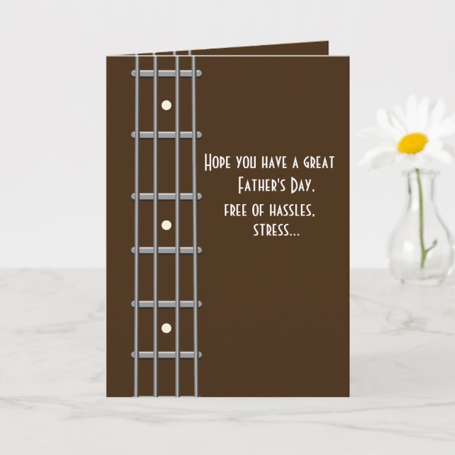 Funny Bass Player Fathers Day Pun for Musician Card (Small Plant)