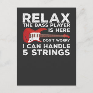 Funny Bass Player Strings Bassist Musician Postcard