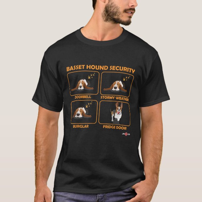 Funny Basset Hound Basset Hound Security T-Shirt (Front)