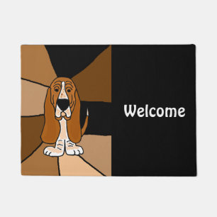 Funny Basset Hound Dog Welcome Doormat
