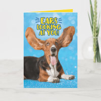 Funny Basset Hound Ears Looking At You Congrats